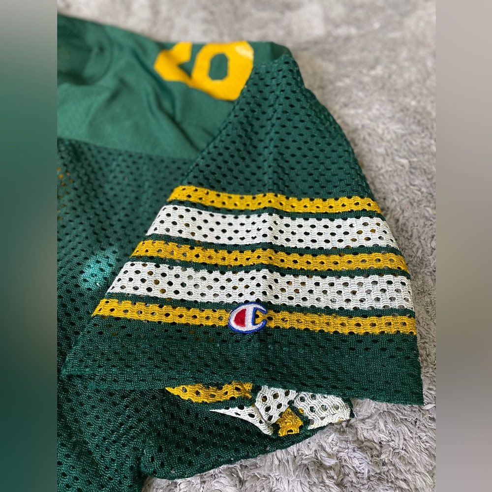 Mens Vintage Made in USA Champions Football Jersey Green/Yellow Size Large - Picture 6 of 8